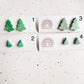 Christmas tree marbled green studs