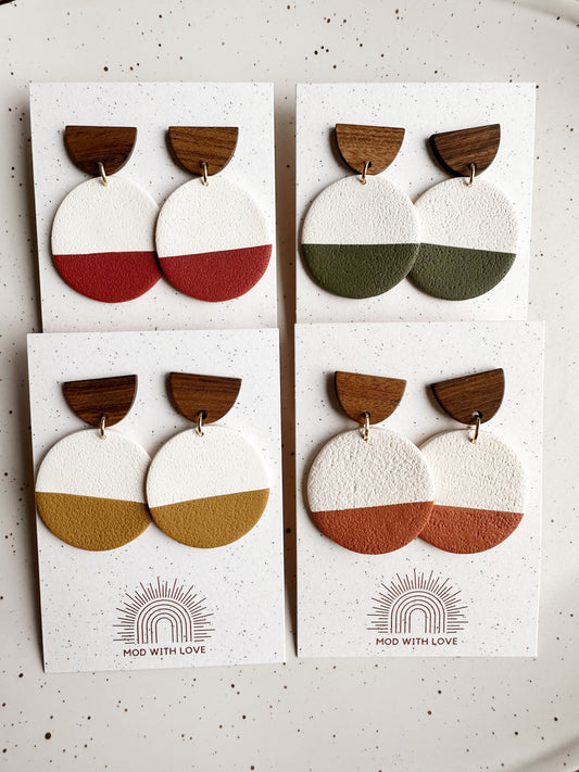 Two-Tone Circle Dangles