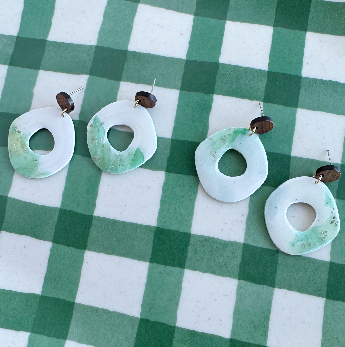 Marbled Organic Donut Dangle