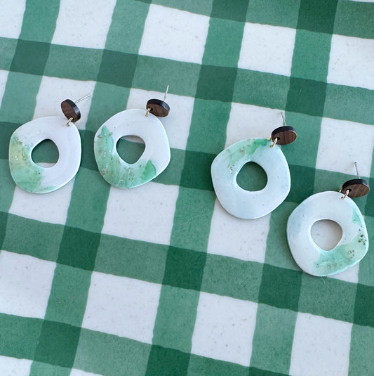 Marbled Organic Donut Dangle