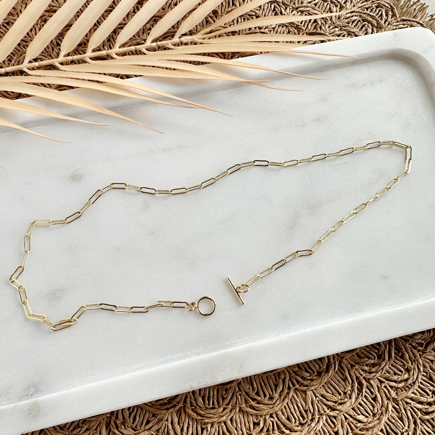 Paperclip Necklace with Toggle clasp