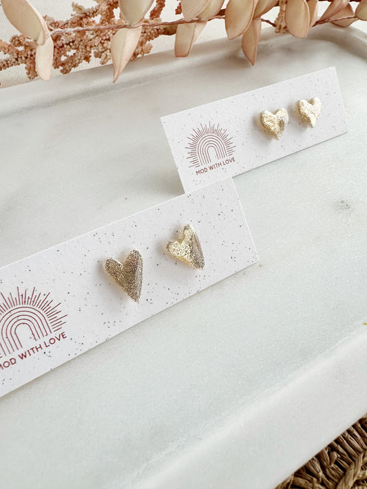 Champagne Gold Glitter Studs
