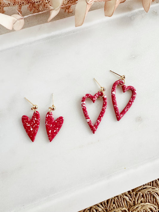 Speckled Heart Dangles