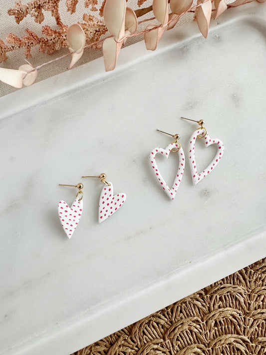 Polka-dot Heart Dangles