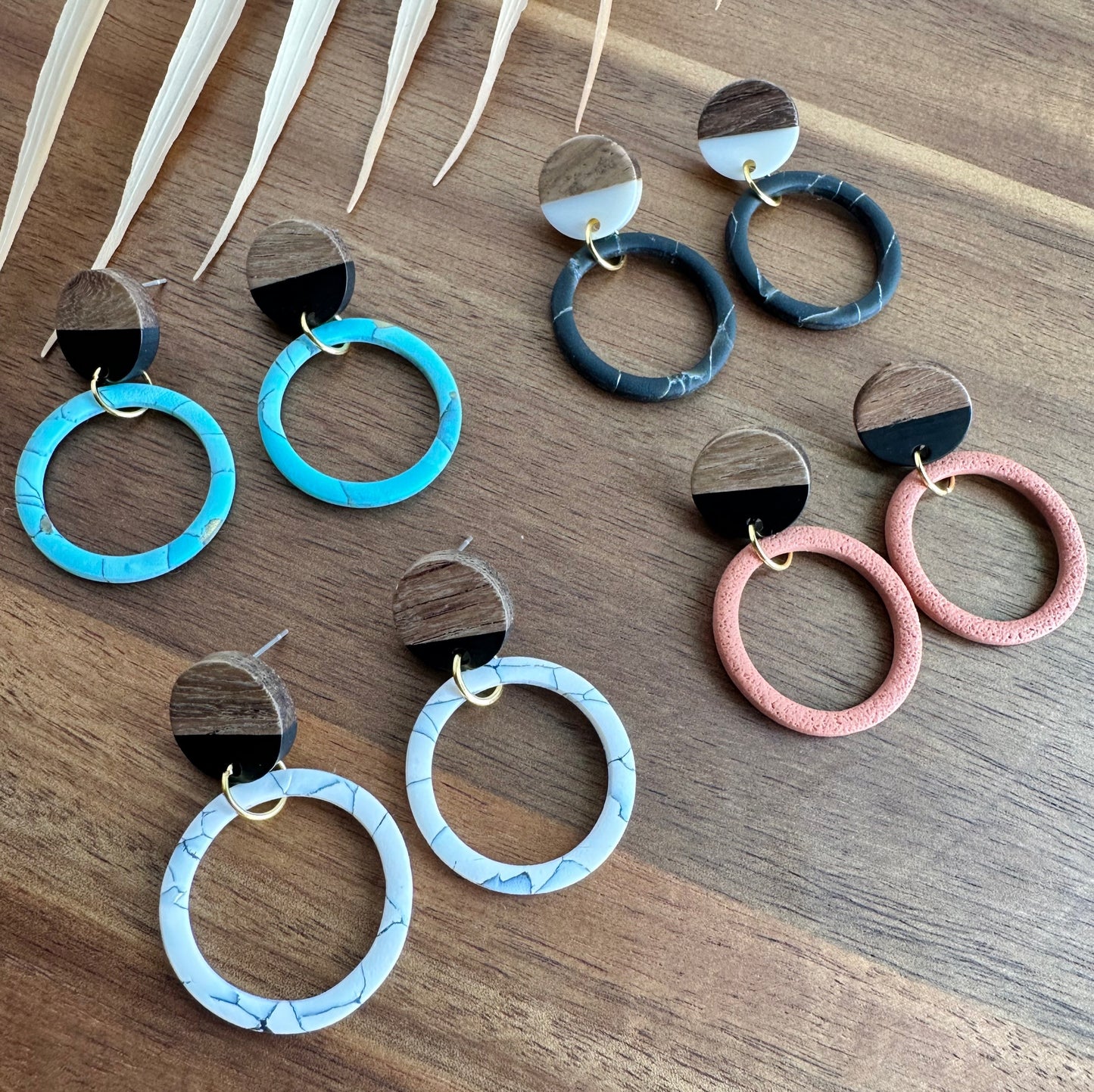 Round Dangles with Wooden Posts