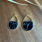 Tear Drop Black Marbled Dangles
