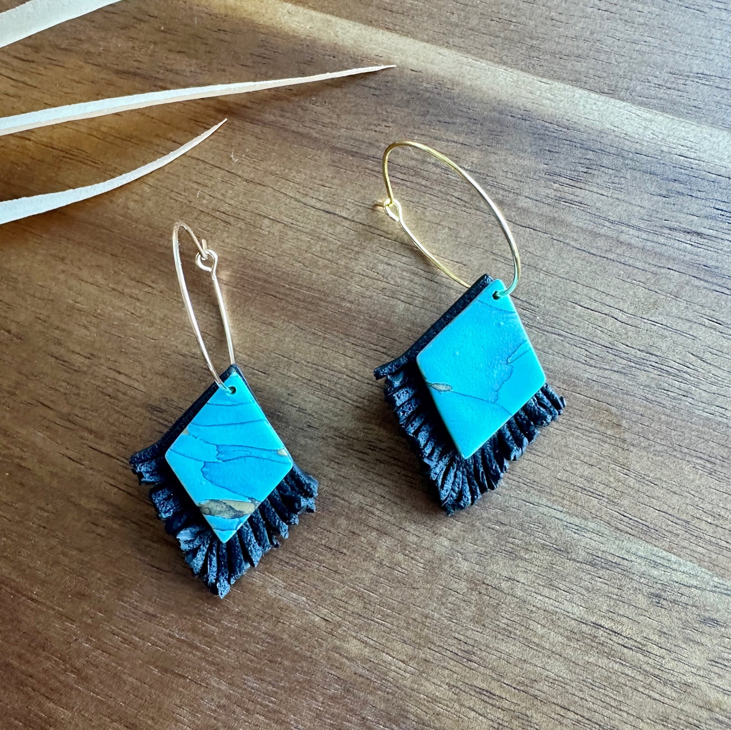 Fringed Turquoise Dangles