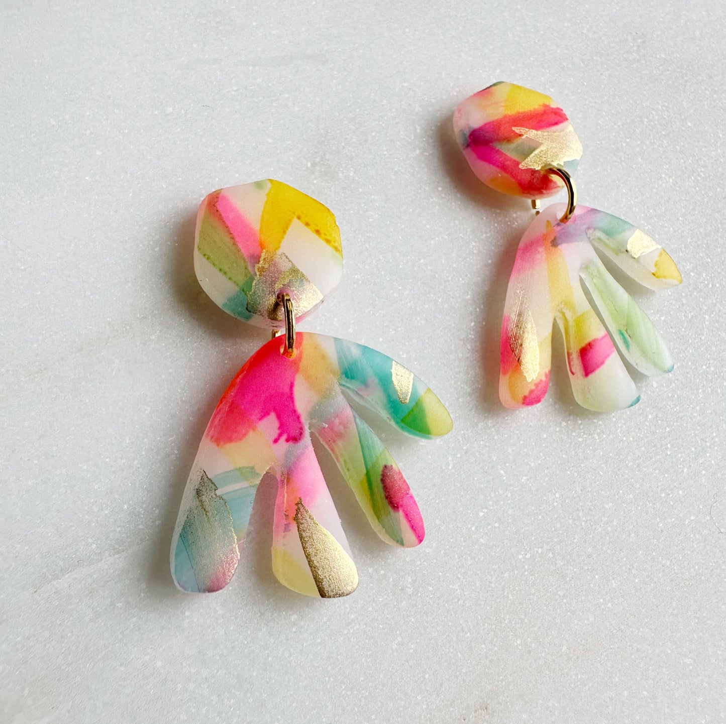 Neon Watercolor Dangles
